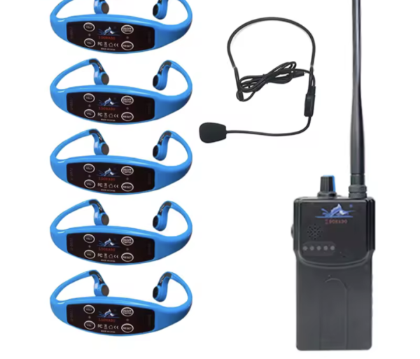 Set de transmisor y 5 auriculares